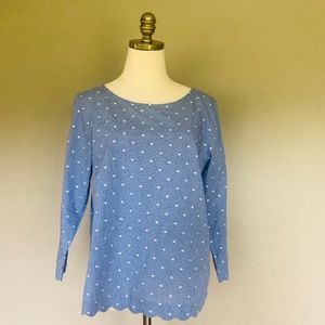 Shirt Blue Polka Dot Vineyard Vines Size 10 Long Sleeves
